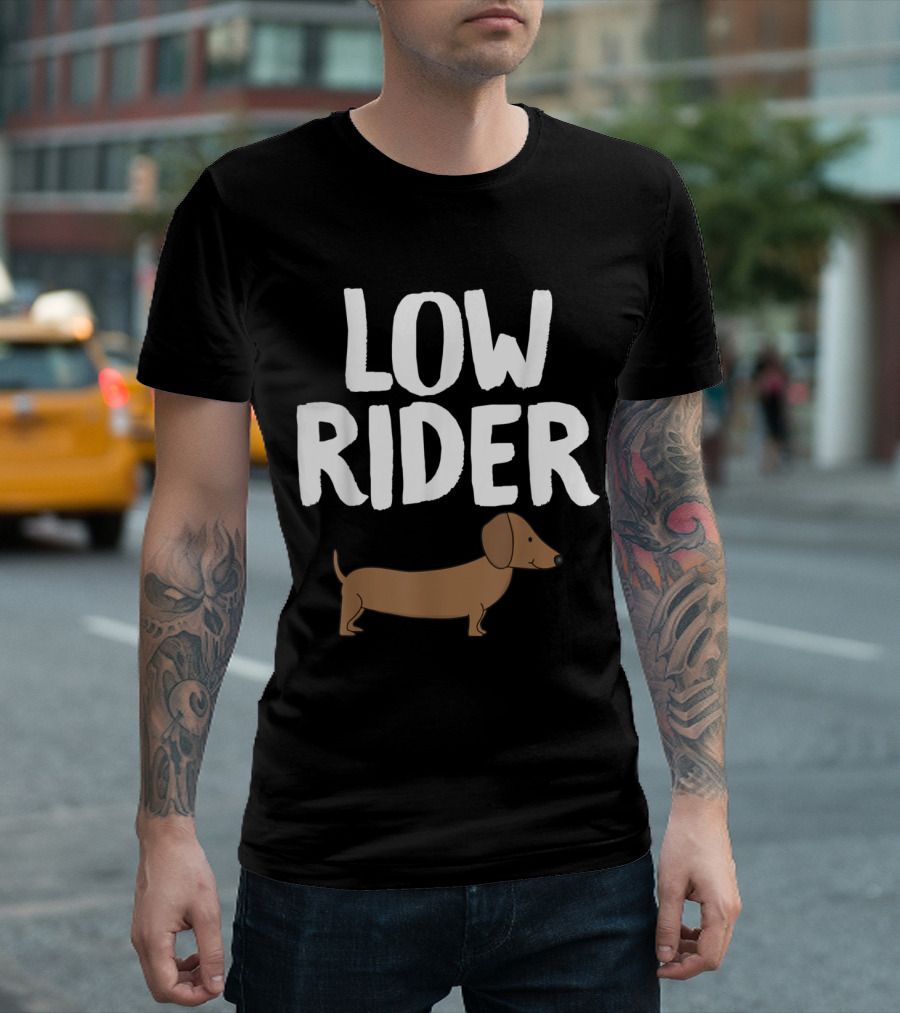 Low Rider Dachshund Dog Hilario Graphic Image T-Shirt