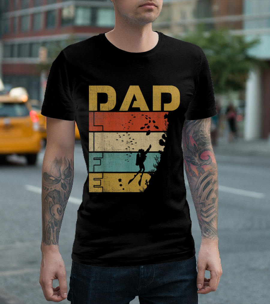 Dad Life Retro Vintage Scuba Diving Adventure T-Shirt