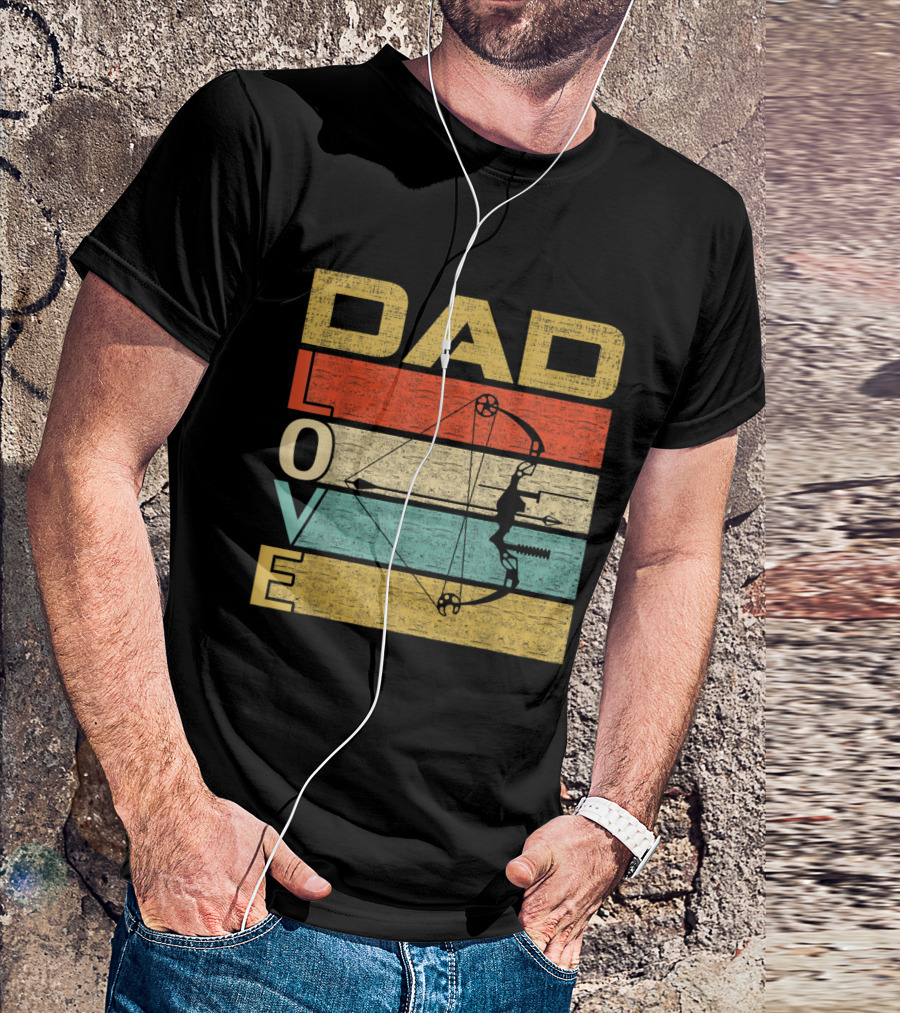 Dad Love Retro Vintage Archery Bow Arrow T-Shirt