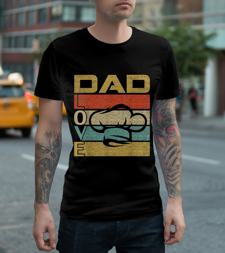 Dad Love Retro Vintage Chef Hat Emblem T-Shirt