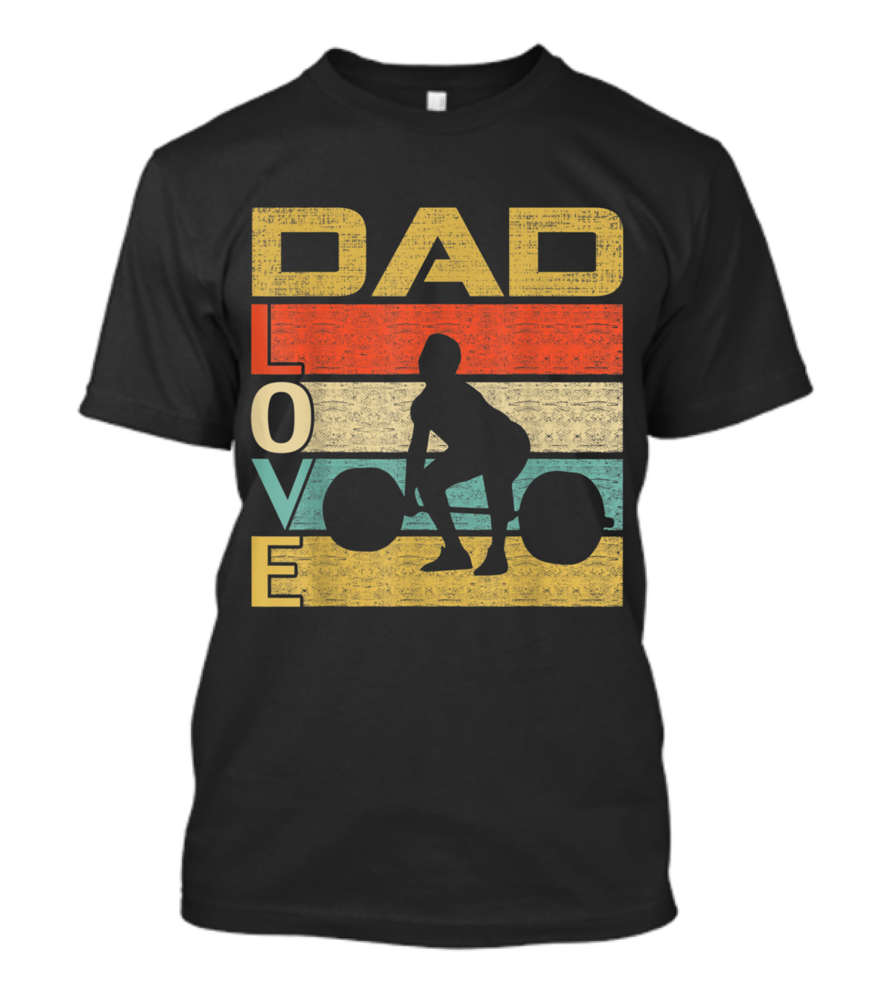 Dad Love Retro Vintage Gym Fitness T-Shirt
