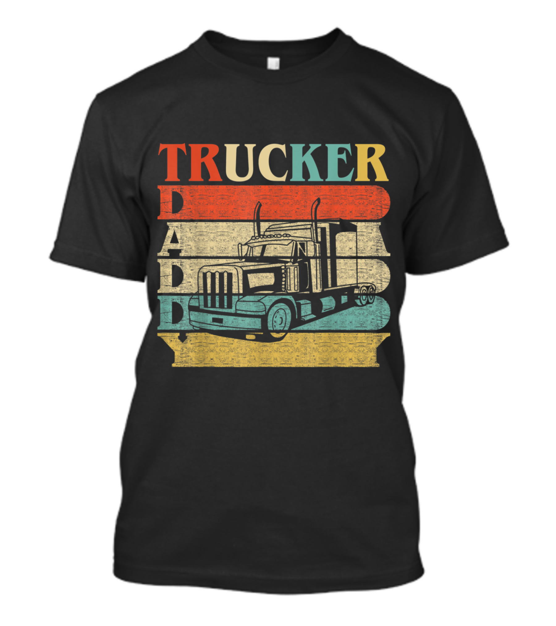 Daddy Trucker Retro Vintage Style With Classic Truck T-Shirt