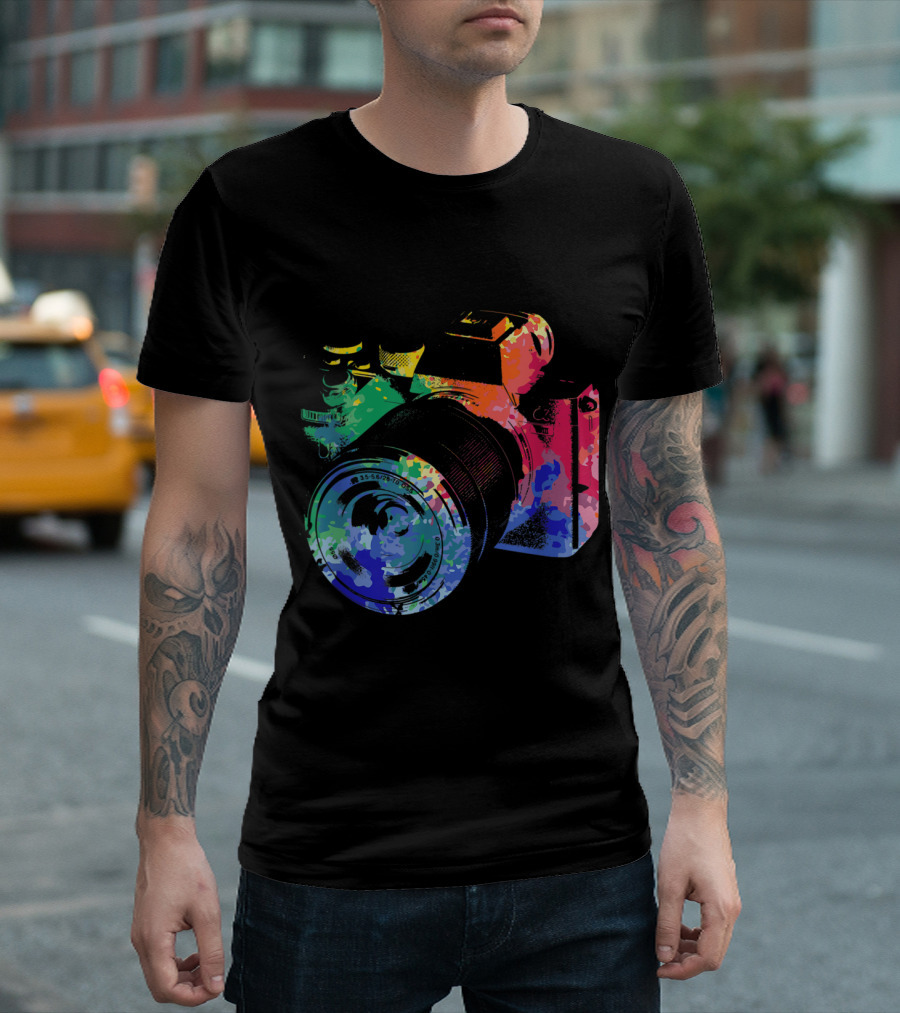 Colorful Watercolor Camera Photographer T-Shirt