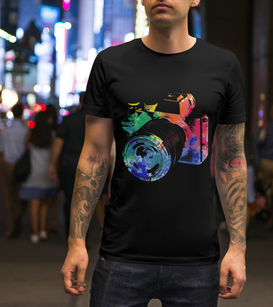 Colorful Watercolor Camera Photographer T-Shirt