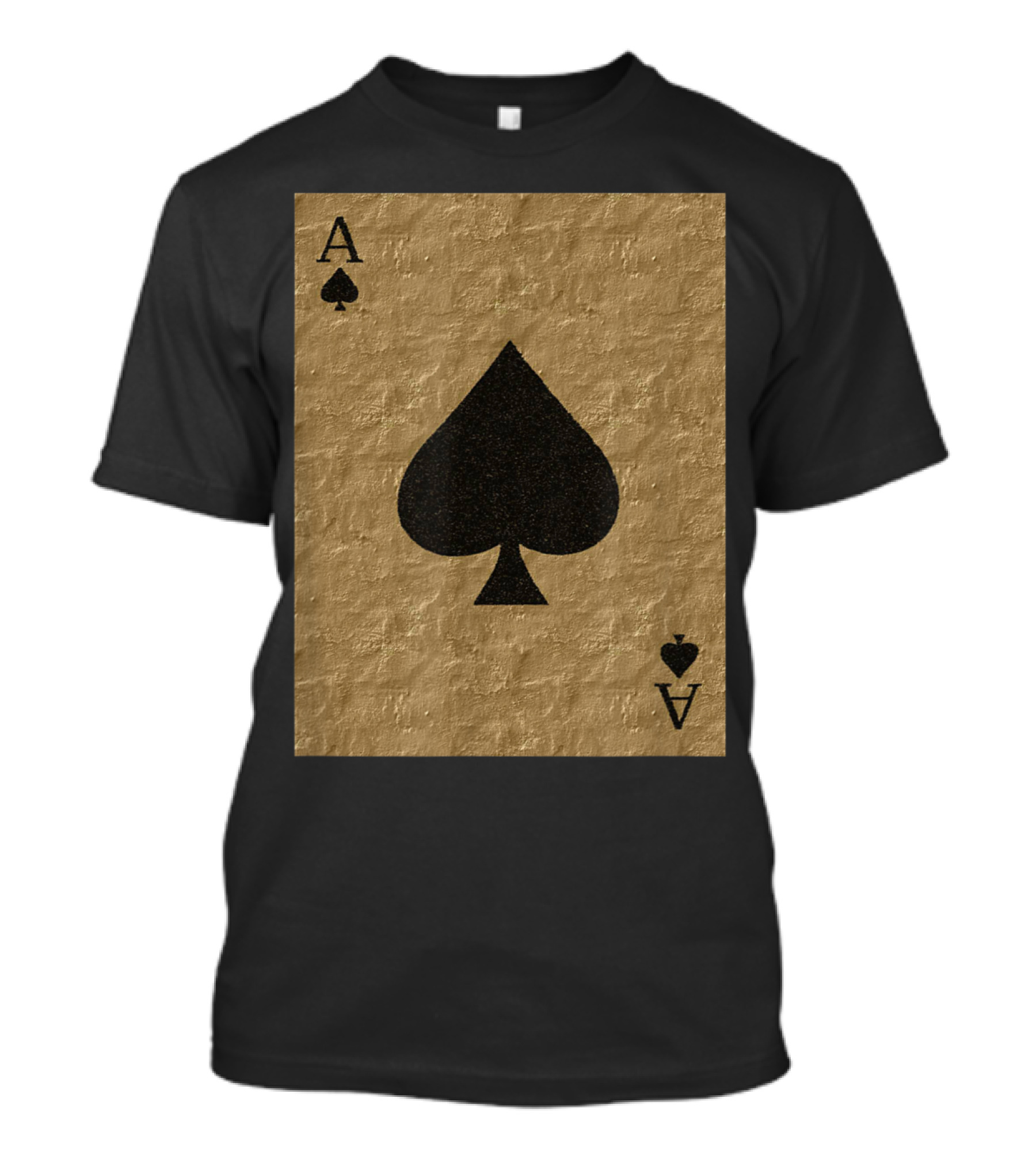 Lucky Gold Textured Ace Of Spades Poker Card T-Shirt