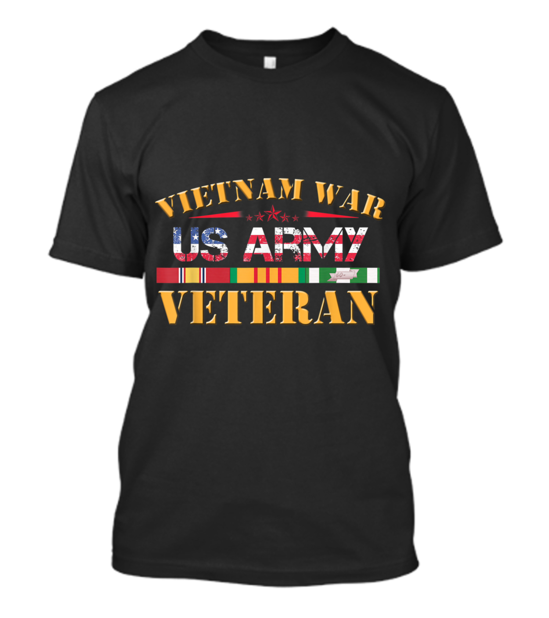 Vietnam War US Army Veteran With Service Ribbons T-Shirt