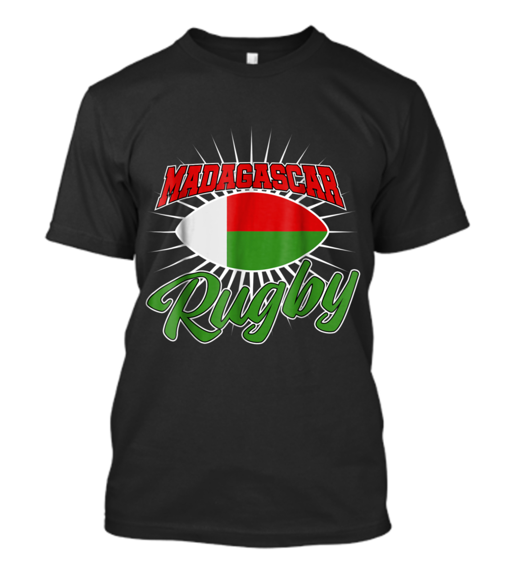 Madagascar Flag Rugby Team Spirit And Sports Enthusiasm T-Shirt