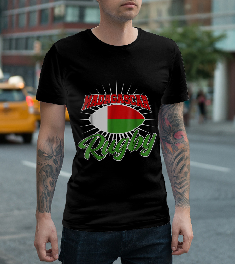 Madagascar Flag Rugby Team Spirit And Sports Enthusiasm T-Shirt