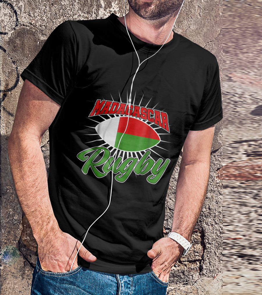 Madagascar Flag Rugby Team Spirit And Sports Enthusiasm T-Shirt
