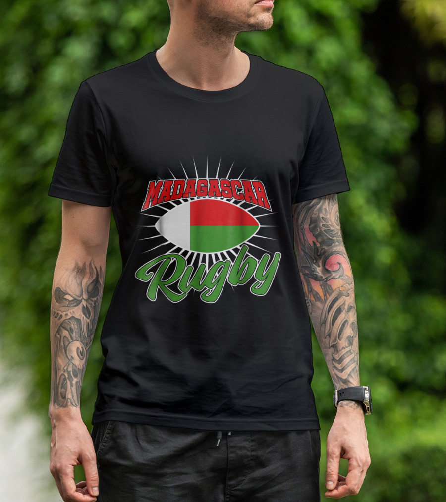 Madagascar Flag Rugby Team Spirit And Sports Enthusiasm T-Shirt