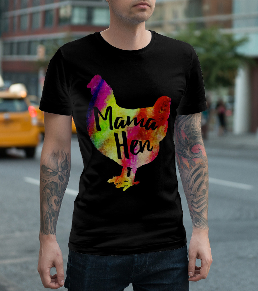 Mama Hen Colorful Chicken Farmer Mother T-Shirt