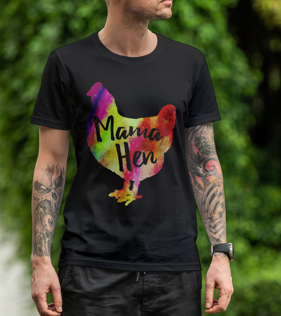 Mama Hen Colorful Chicken Farmer Mother T-Shirt