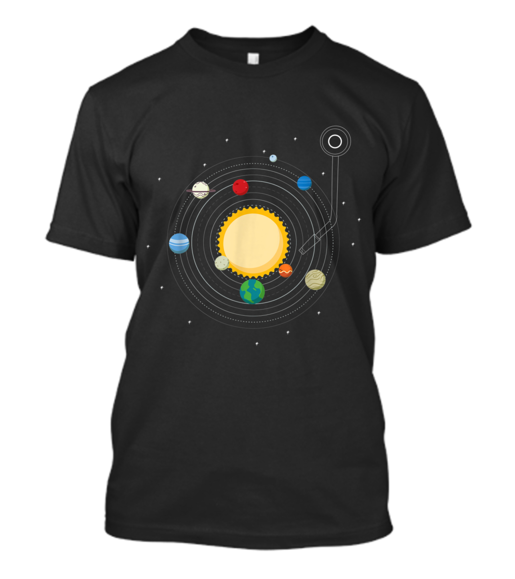 Vinyl Record Planets Orbiting Solar System T-Shirt