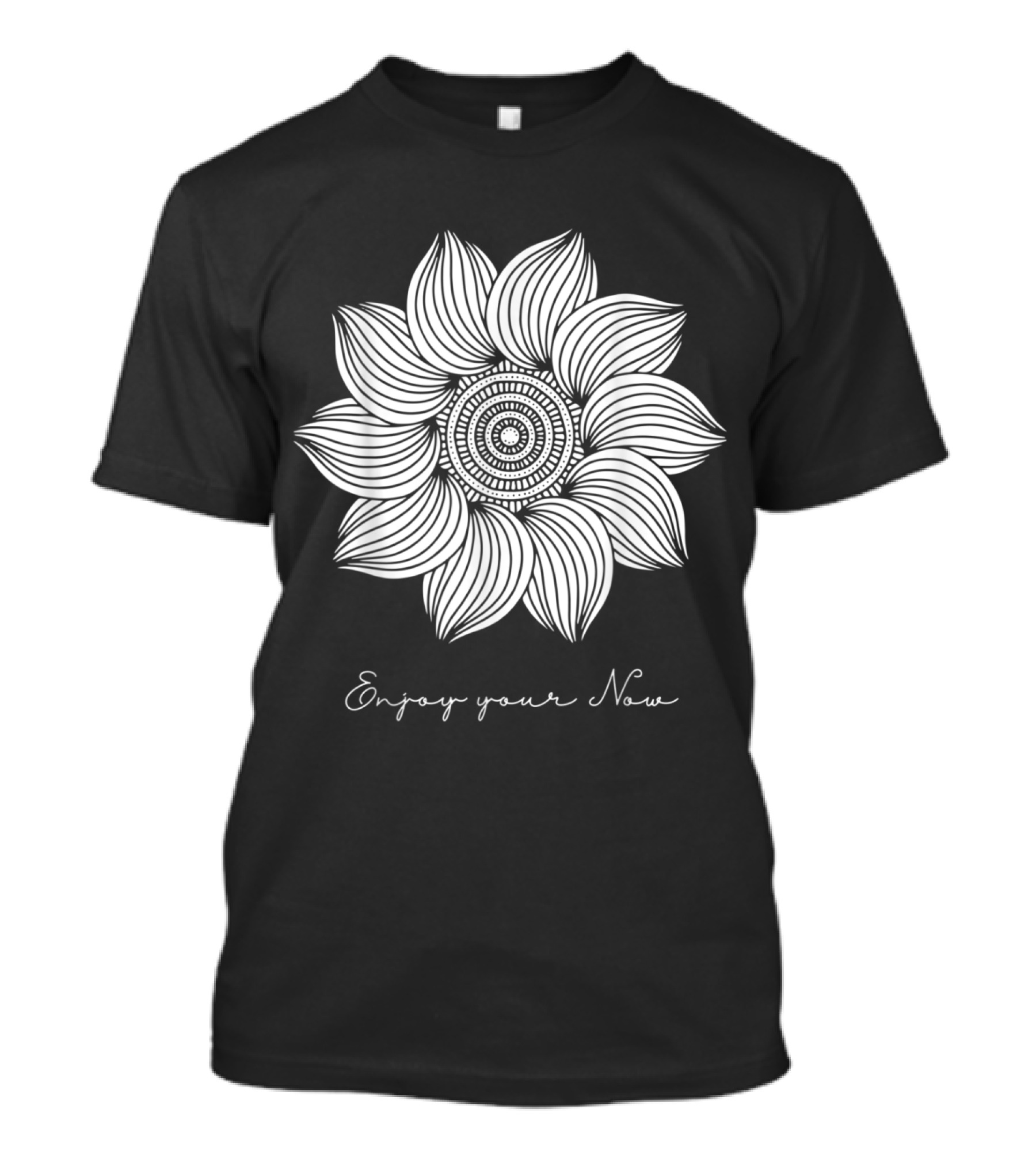 Enjoy Your Now Mandala Flower Yoga Buddhist T-Shirt