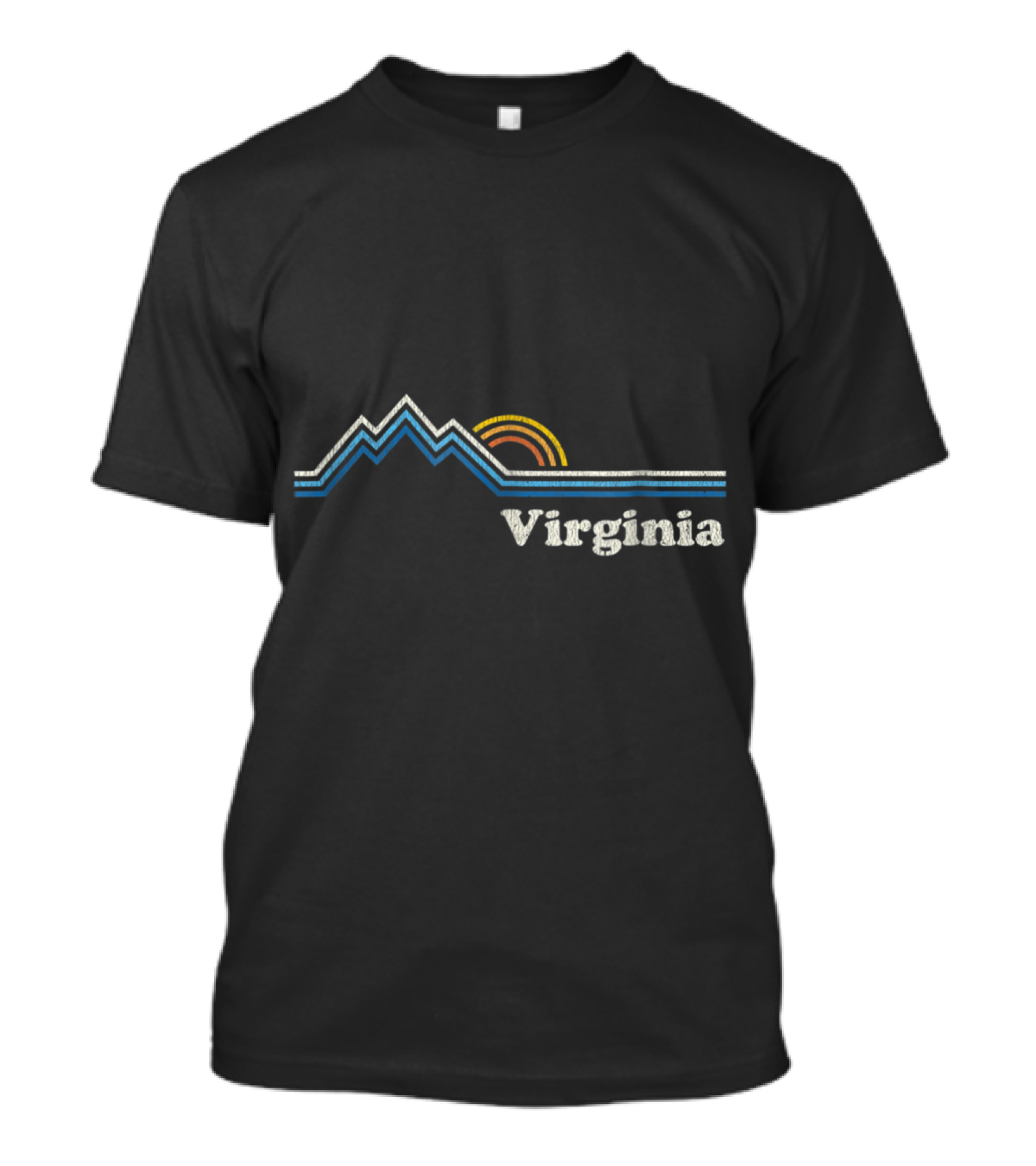 Vintage Virginia Mountains Retro Sunrise T-Shirt