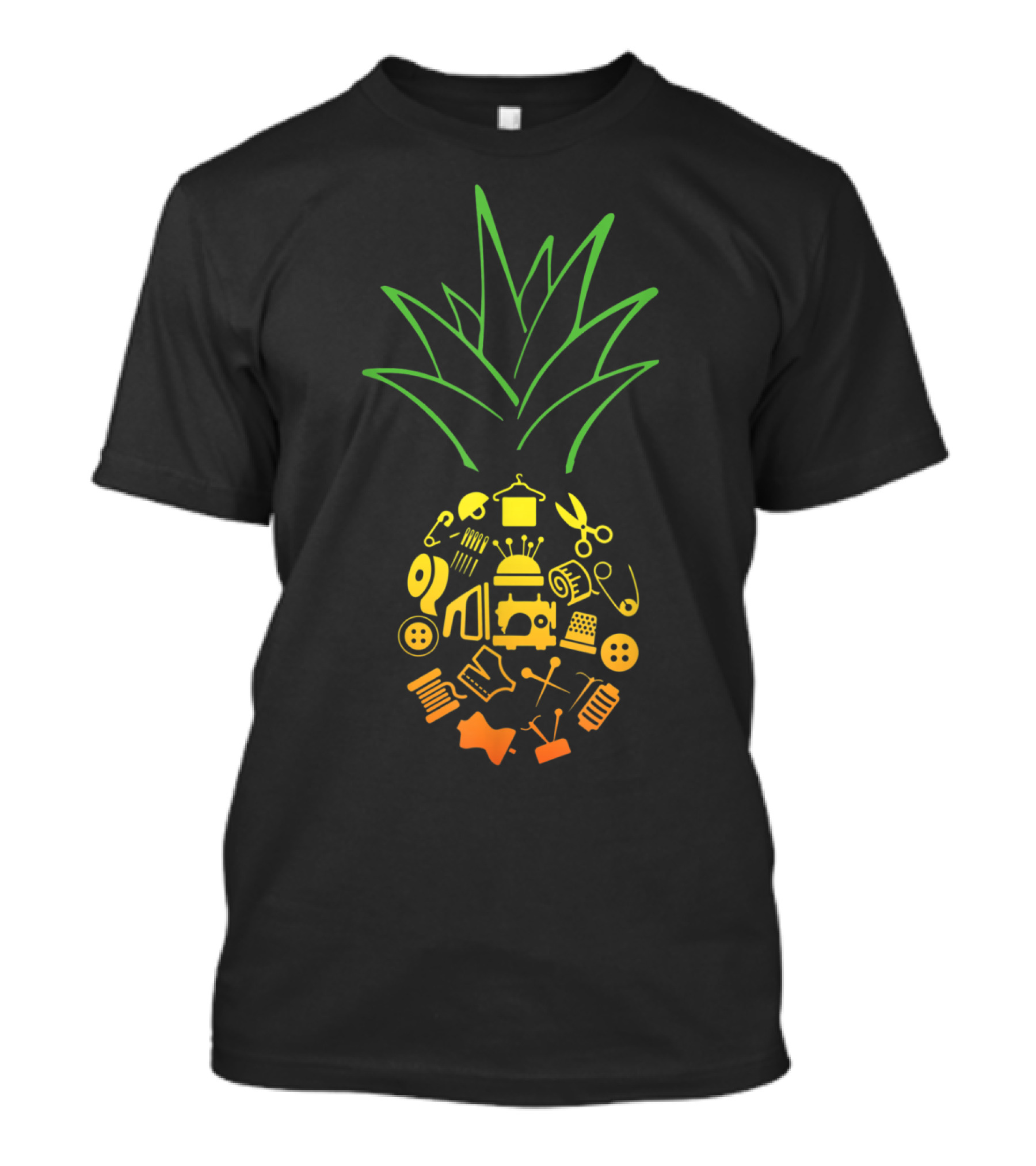 Pineapple Sewing Tools Pattern For Casual Summer Wear T-Shirt