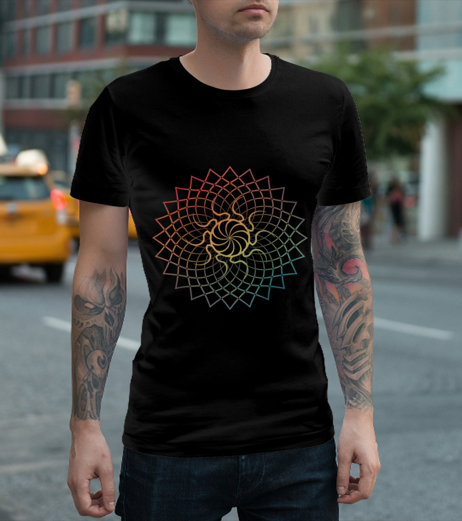 Mandala Geometry Sacred Fractal Art Yoga T-Shirt