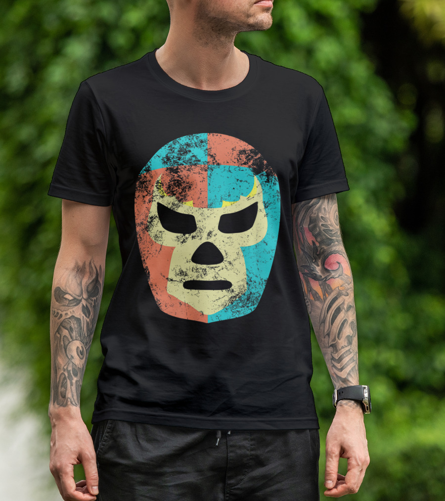 Retro Vintage Mexican Lucha Libre Wrestling Mask T-Shirt