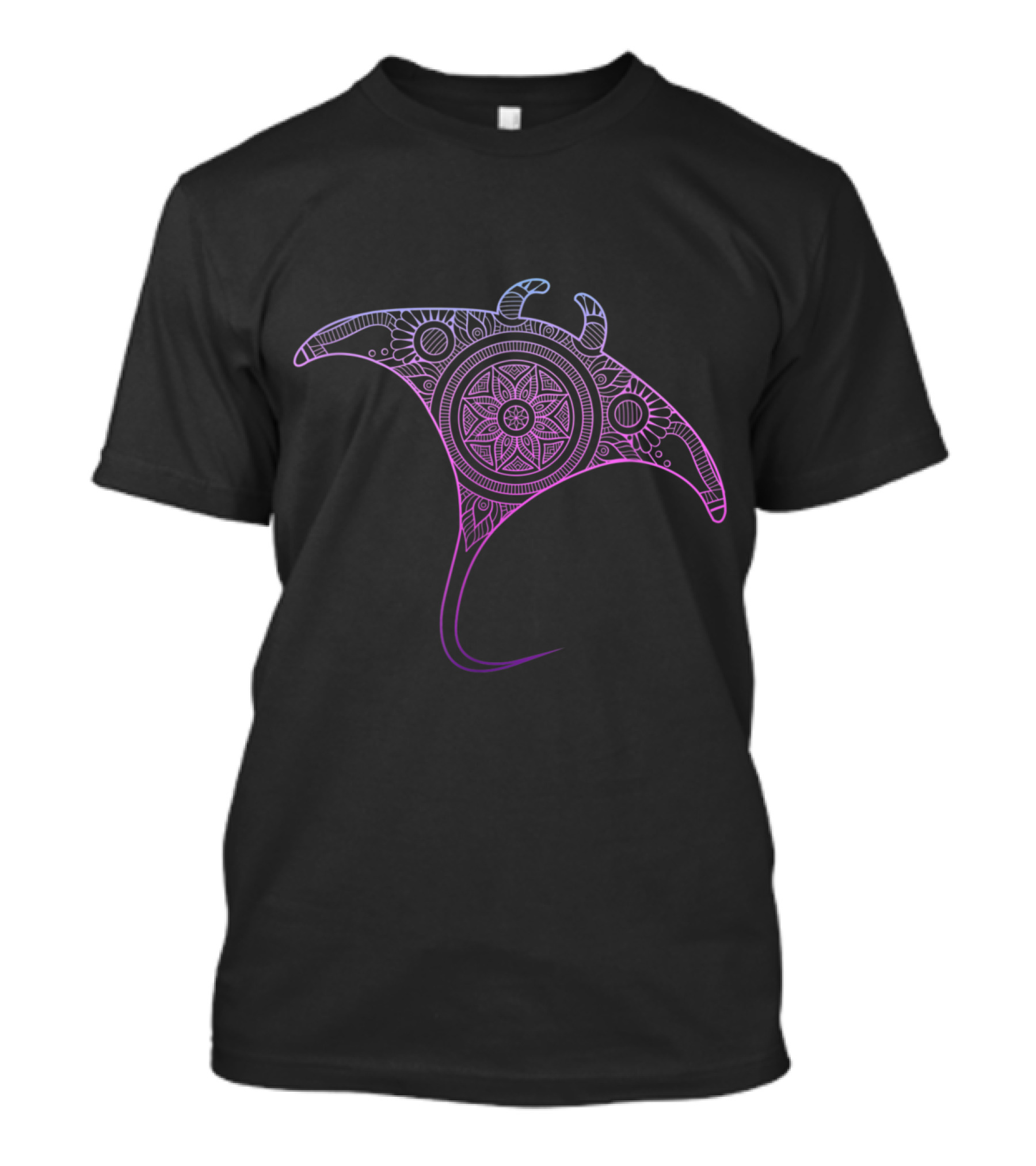 Manta Ray Scuba Diving Freediving Geometric T-Shirt