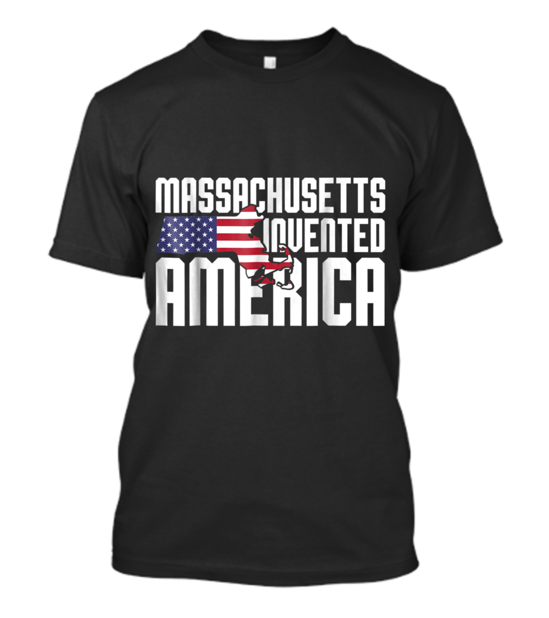 Massachusetts American Flag Map Invented America Boston Pride T-Shirt
