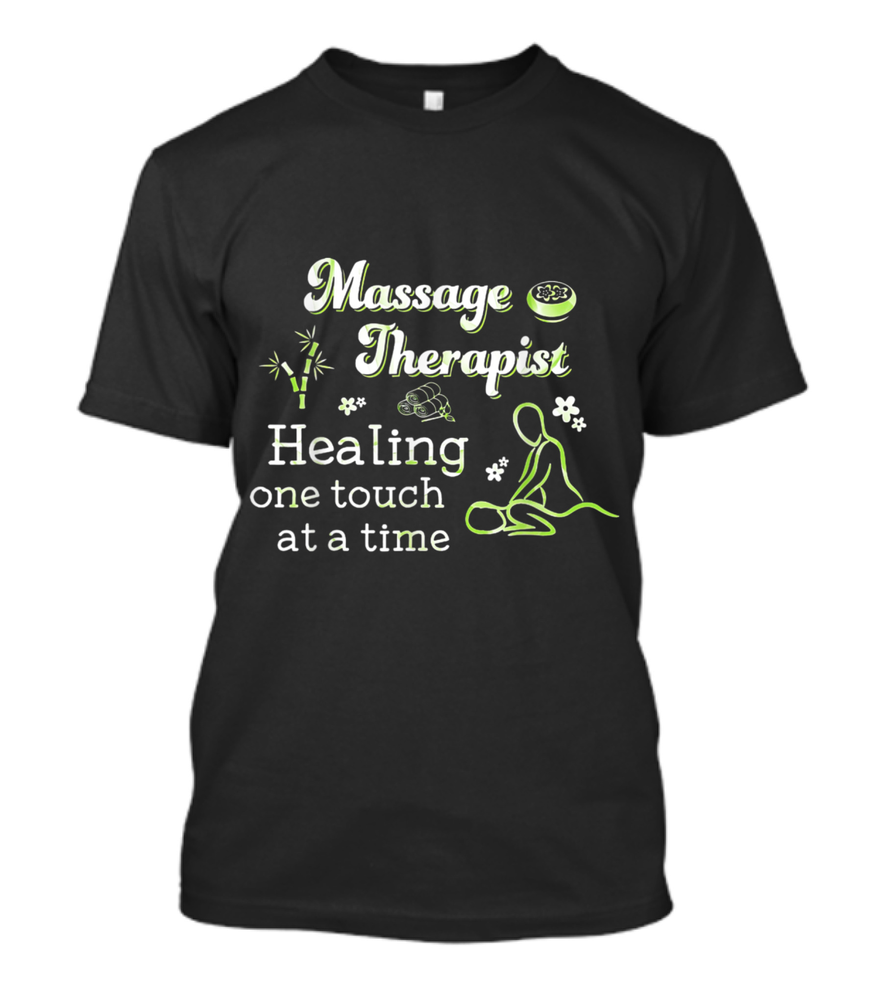 Massage Therapist Healing One Touch At A Time With Bamboo And Stones Elements T-Shirt