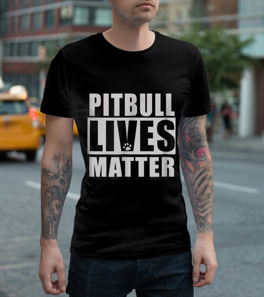 Pitbull Lives Matter Paw Print Equality T-Shirt