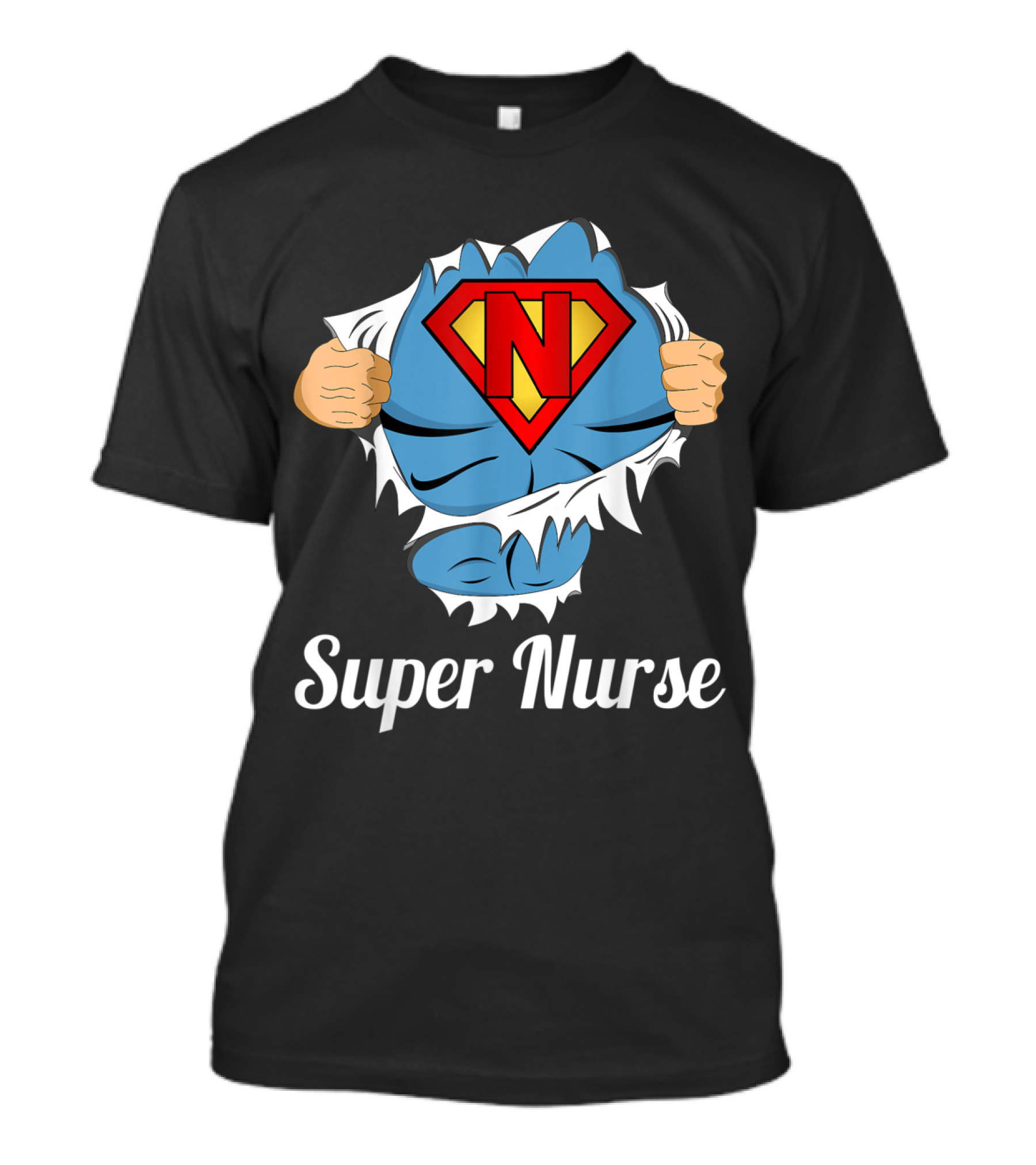 Super Nurse N Logo Heroic Peel Superpower T-Shirt