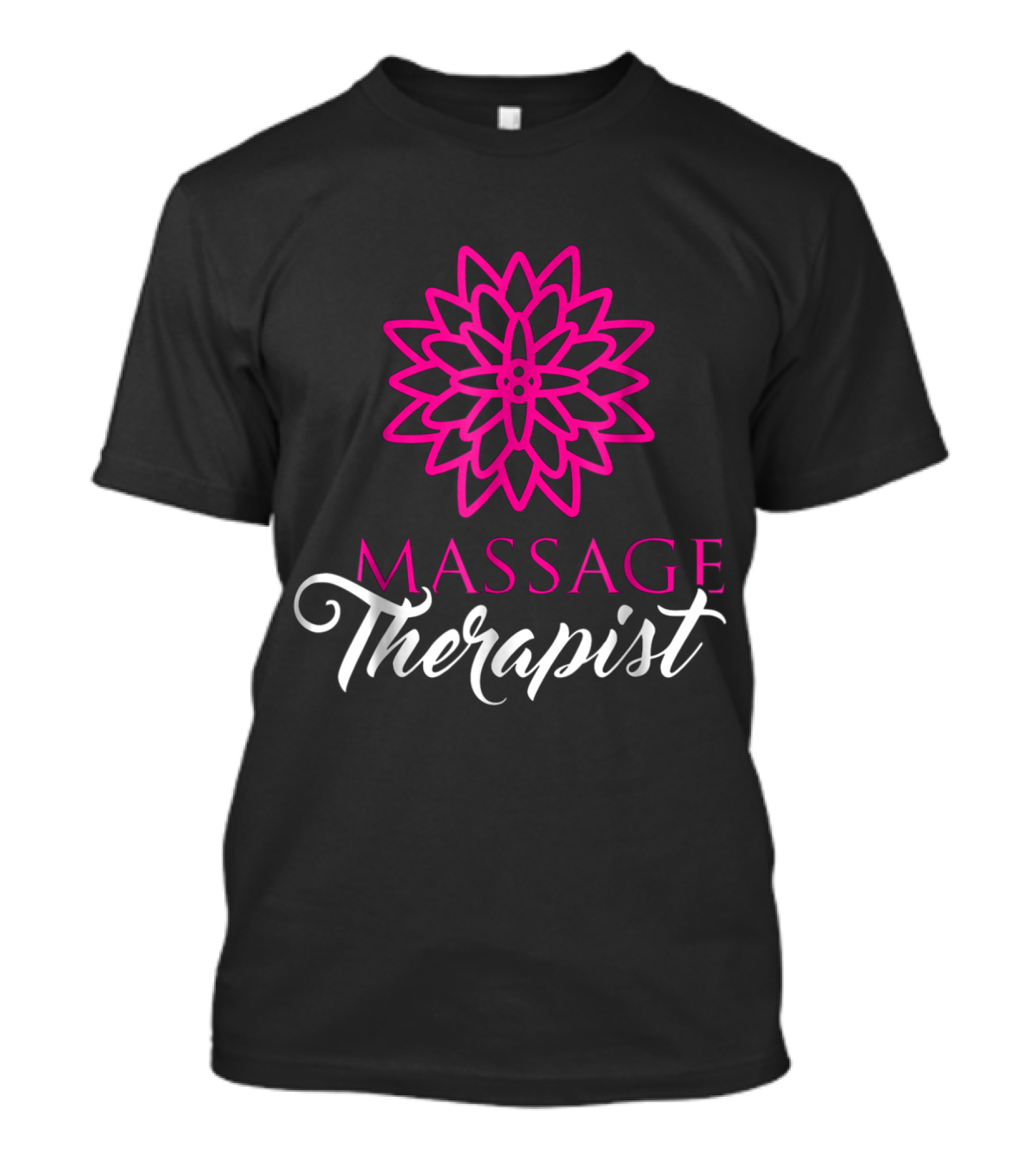 Massage Therapist Floral Pink Mandala T-Shirt