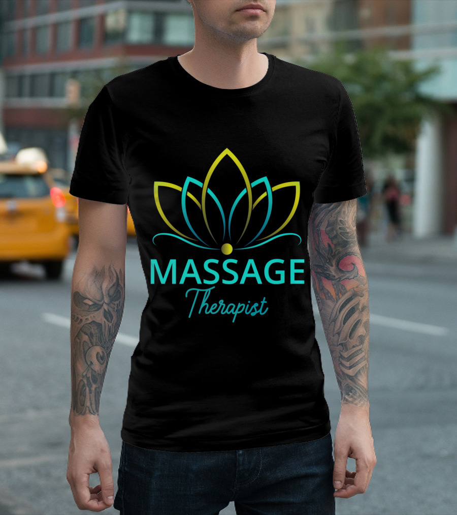 Massage Therapist Healing Touch Lotus Emblem T-Shirt