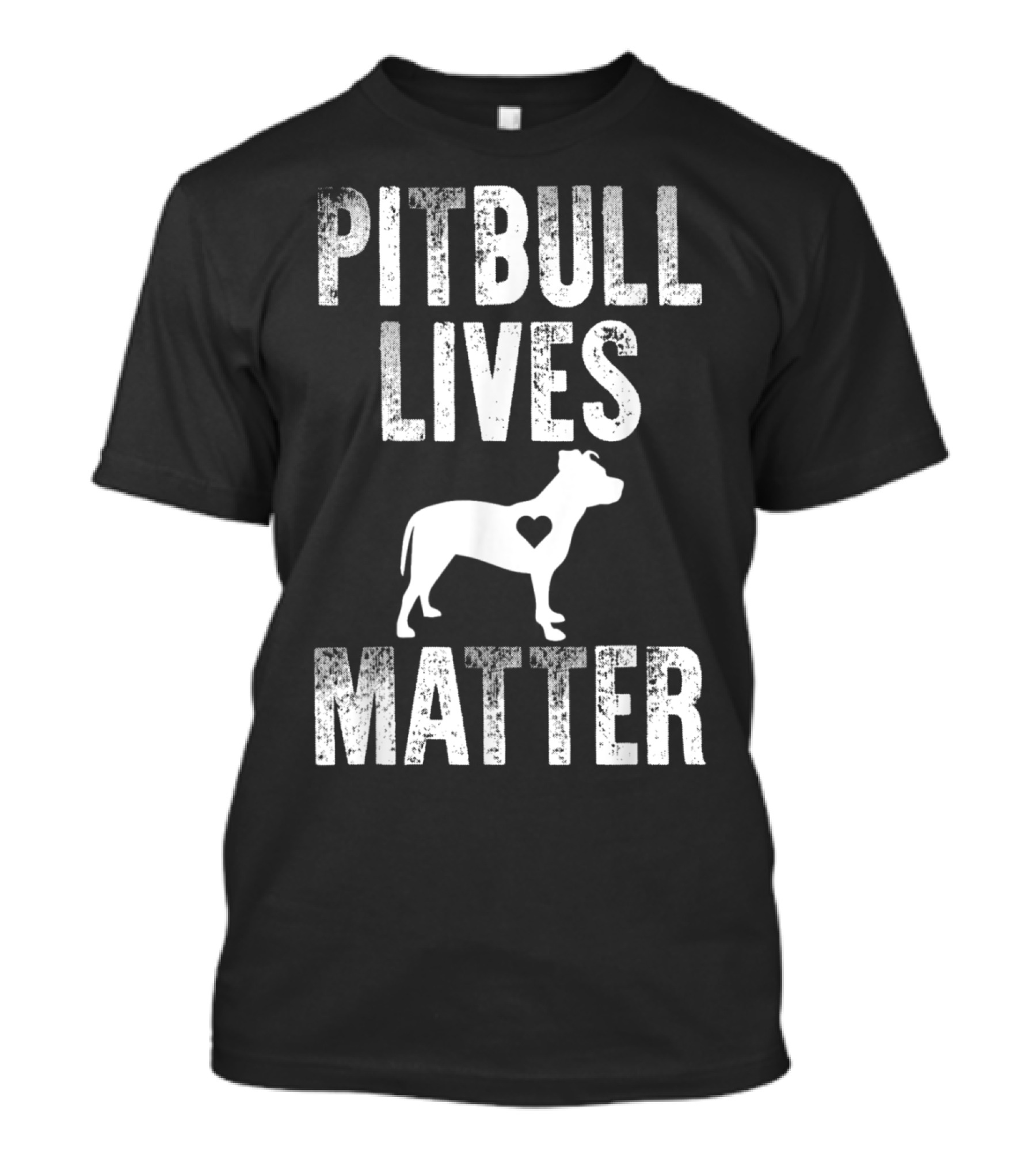 Pitbull Lives Matter Heart Silhouette Dog Advocacy T-Shirt