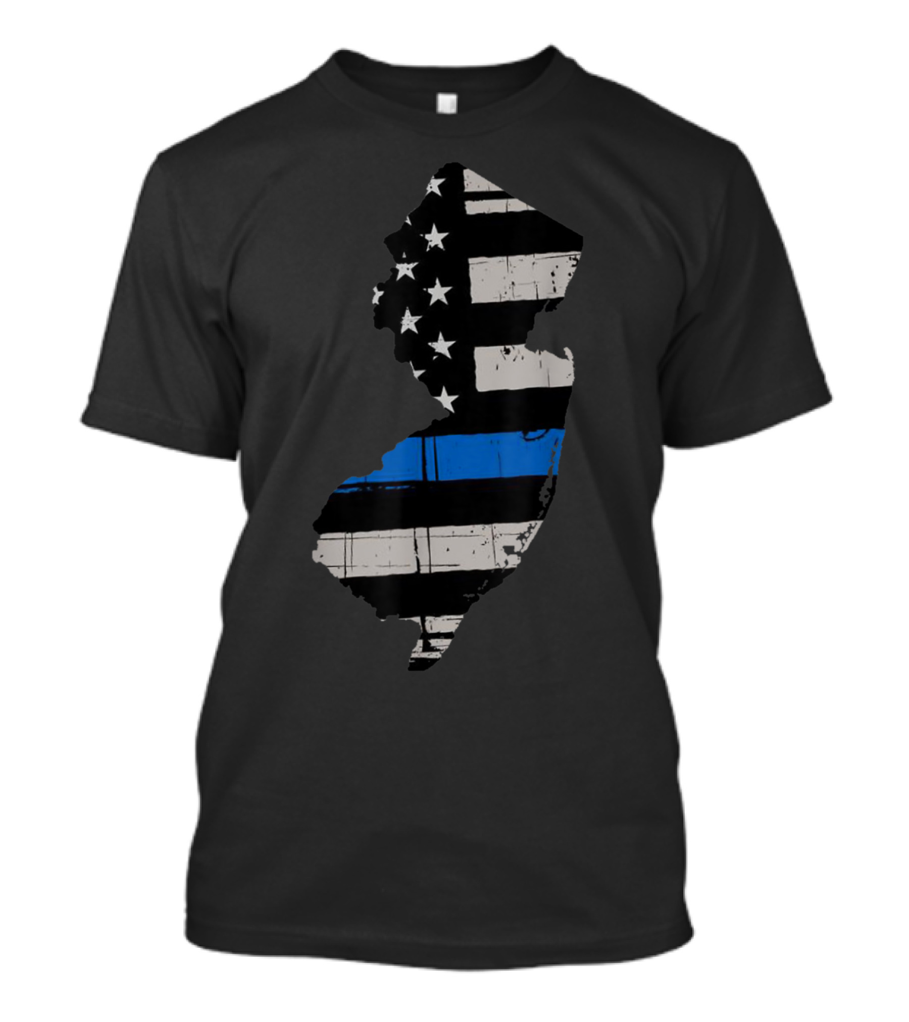 New Jersey Police Support Thin Blue Line American Flag T-Shirt