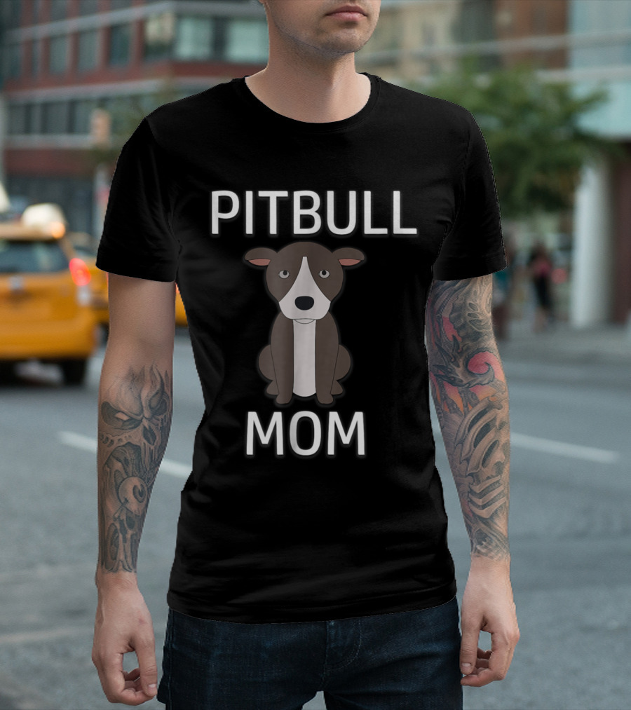 Pitbull Mom with Cute Puppy T-Shirt