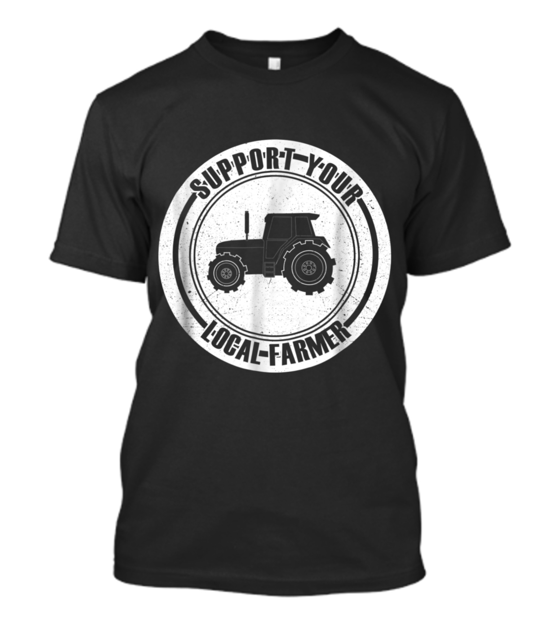 Support Your Local Farmer Tractor Graphic Circular T-Shirt