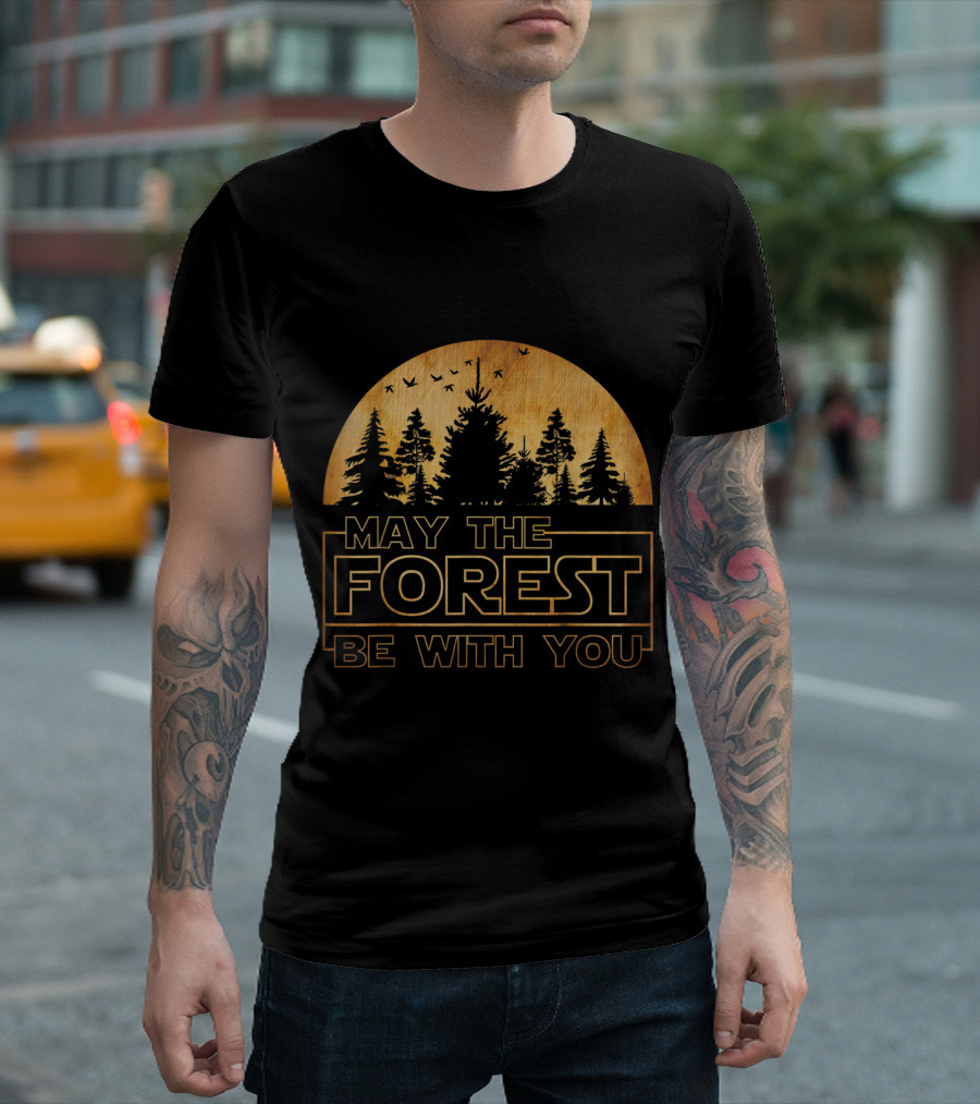 May The Forest Be With You Nature Circle Star Wars T-Shirt