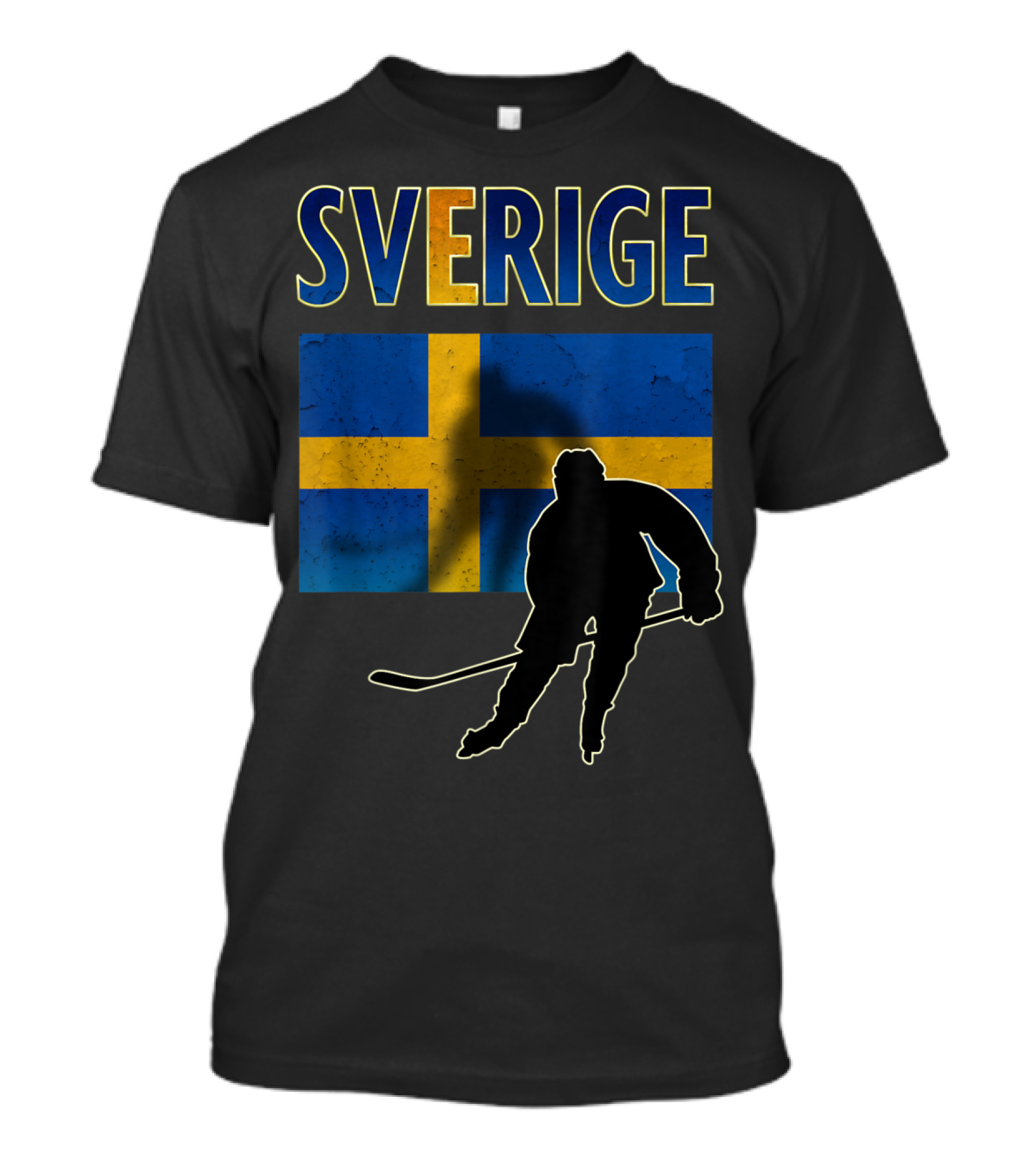 Sverige Ice Hockey Player Swedish Flag T-Shirt