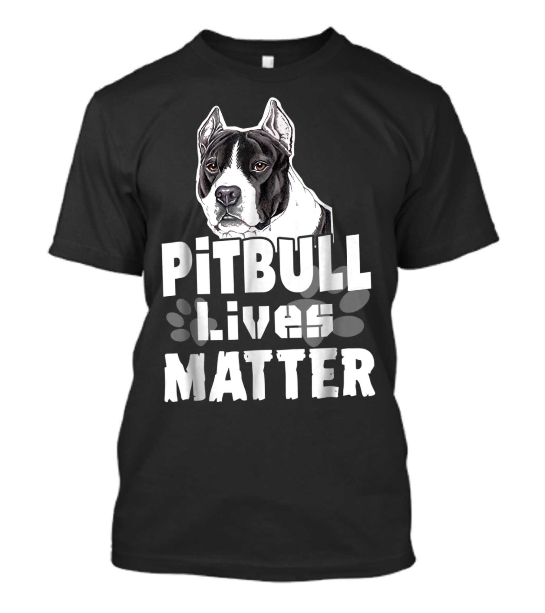 Pitbull Lives Matter Dog Illustration Paw Prints T-Shirt