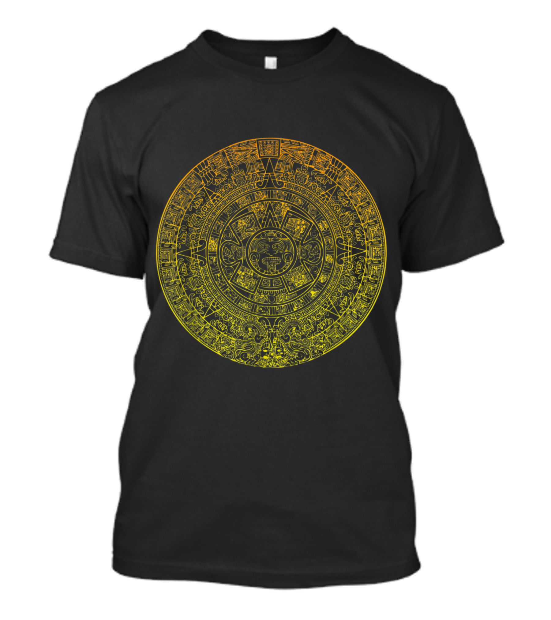 Mayan Calendar Gold Ancient Aztec Circular T-Shirt
