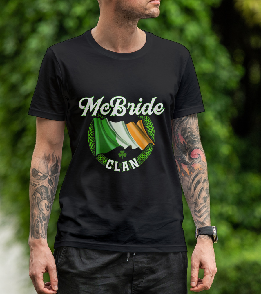McBride Clan Irish Flag Surname Heritage T-Shirt