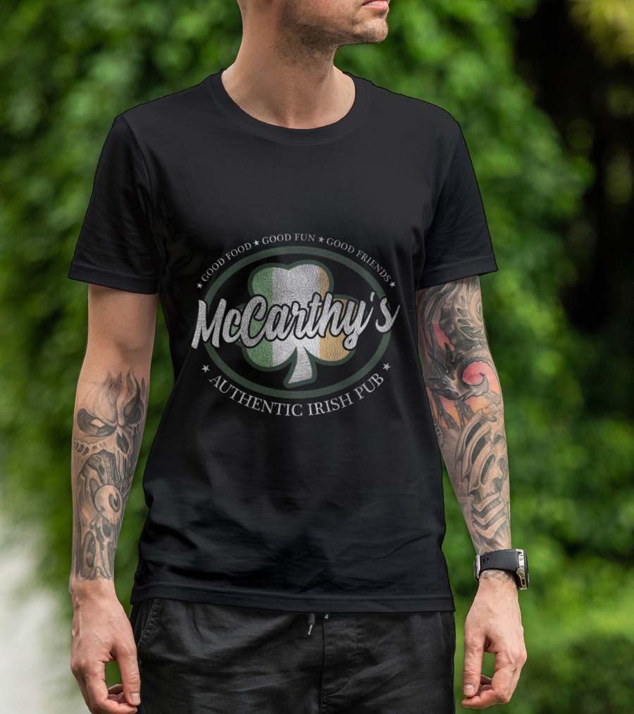 McCarthy's Authentic Irish Pub Good Food Good Fun Good Friends Shamrock T-Shirt