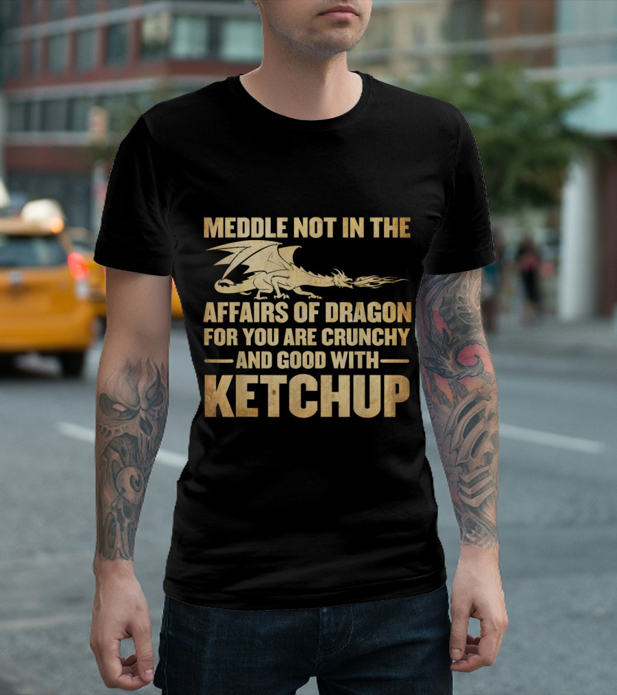 Meddle Not In The Affairs Of Dragons For You Are Crunchy And Good With Ketchup T-Shirt