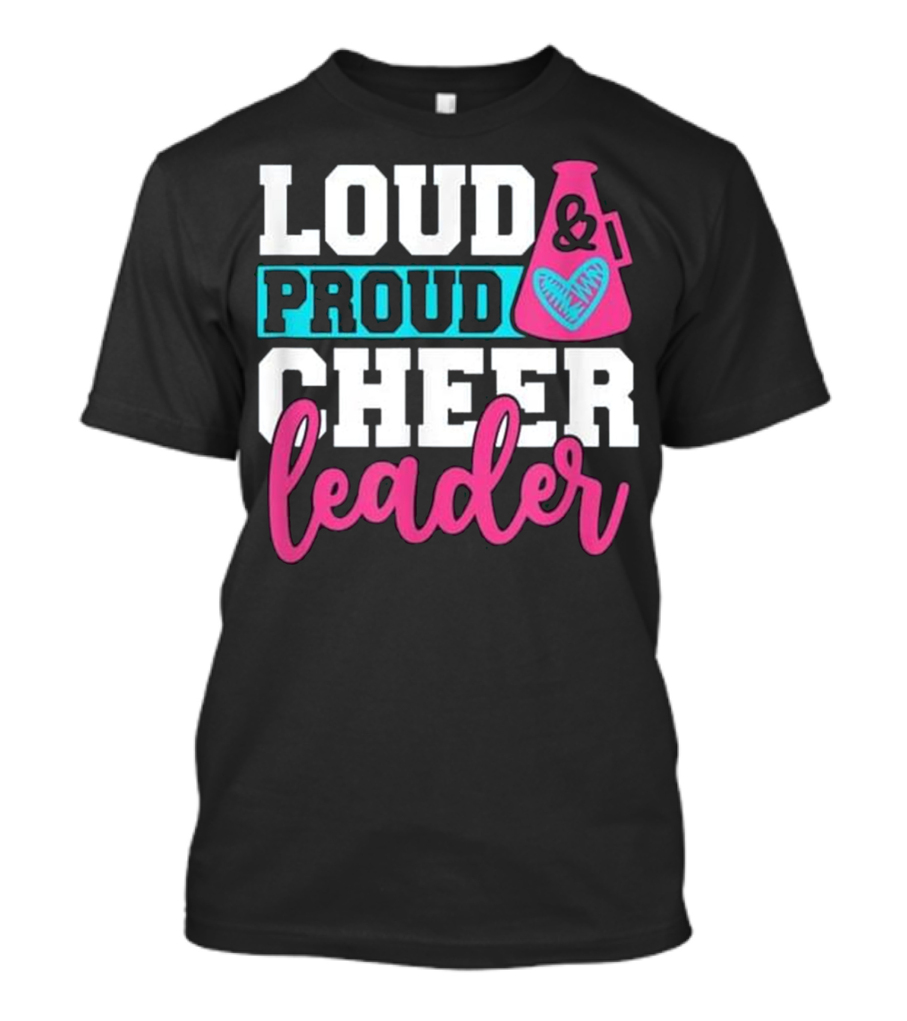 Loud Proud Cheerleader Megaphone Heart Motif Cheerleading Cos T-Shirt