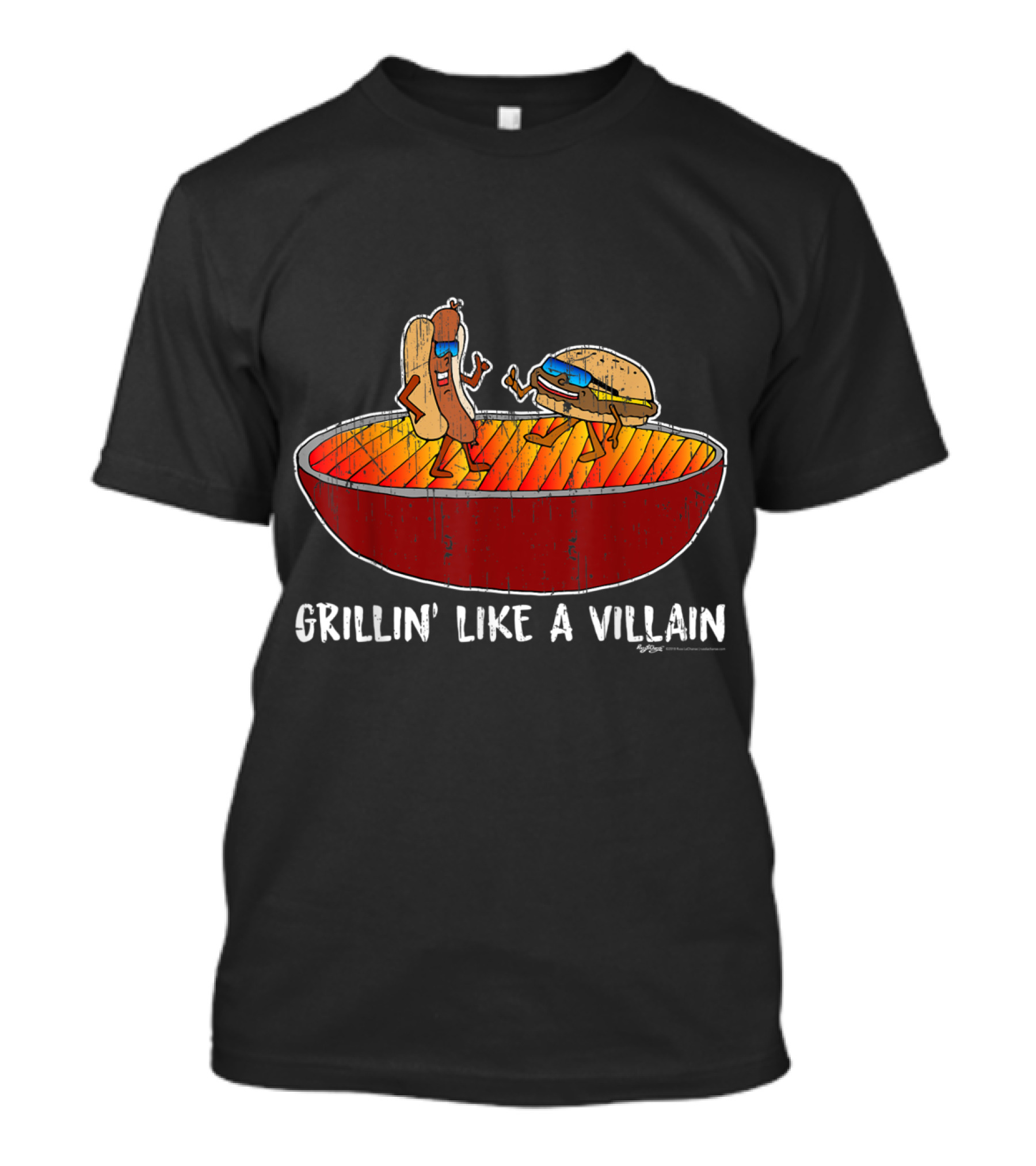 Grillin' Like A Villain Hot Dog Burger Dance Vintage Novelty T-Shirt