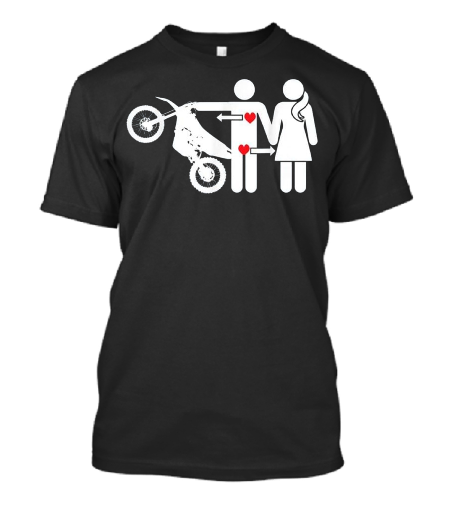 Motocross Funny MX Couple Relationship Heart And Motorcycle Humor T-Shirt