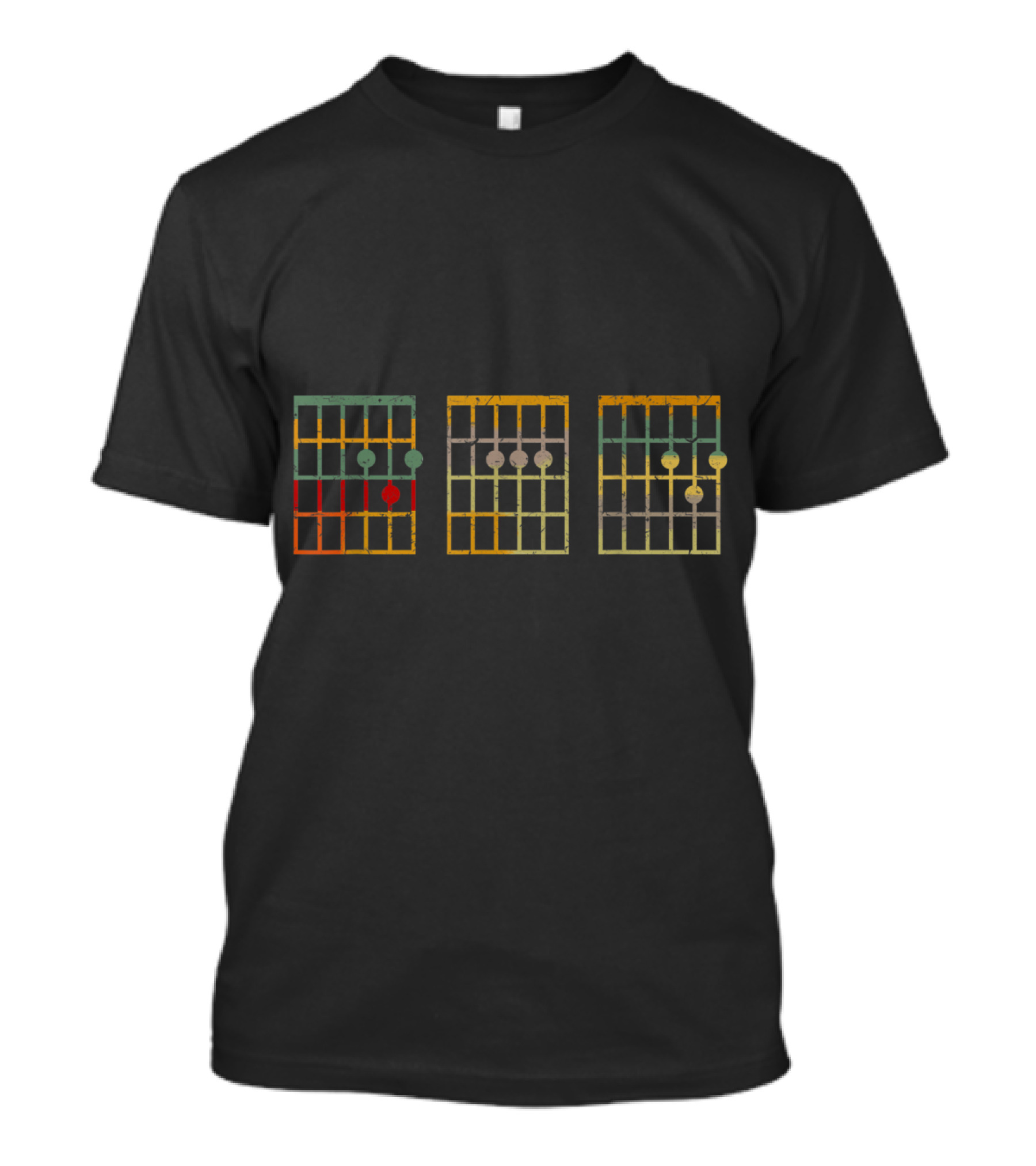 Vintage Guitar Chord Chart Retro Mean Dad T-Shirt