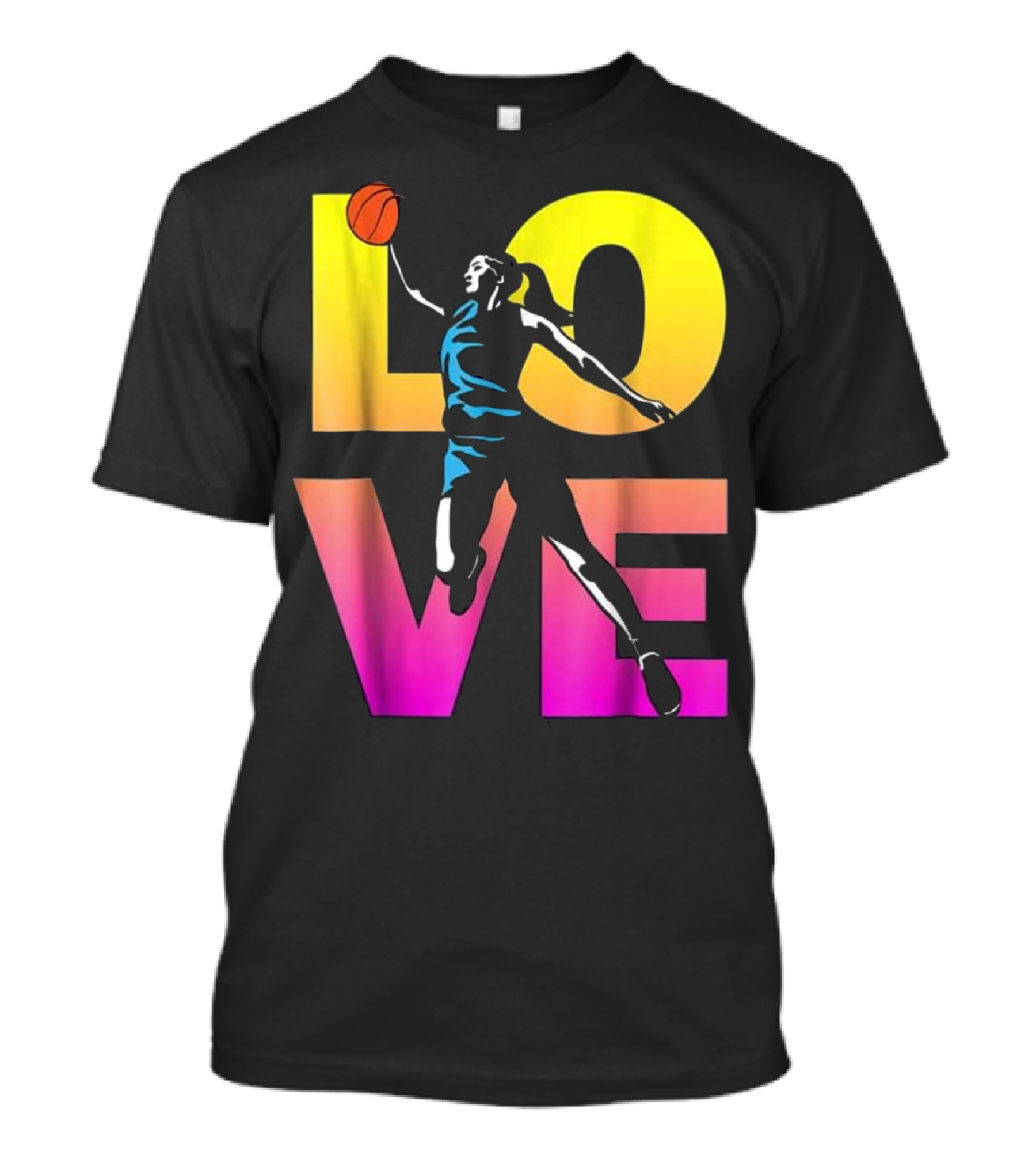 Basketball LOVE Teen Girls Player Dunking T-Shirt