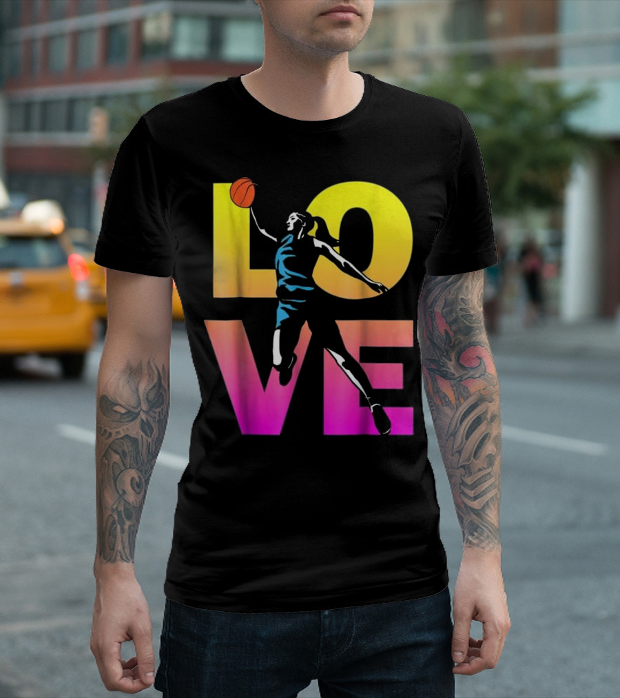 Basketball LOVE Teen Girls Player Dunking T-Shirt