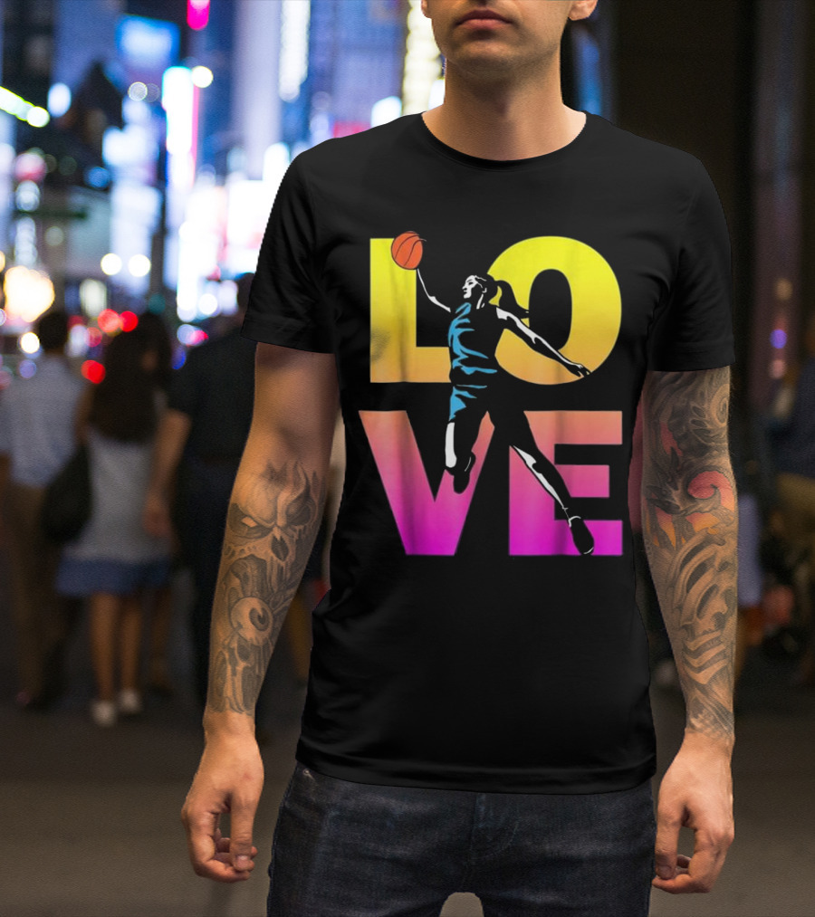Basketball LOVE Teen Girls Player Dunking T-Shirt