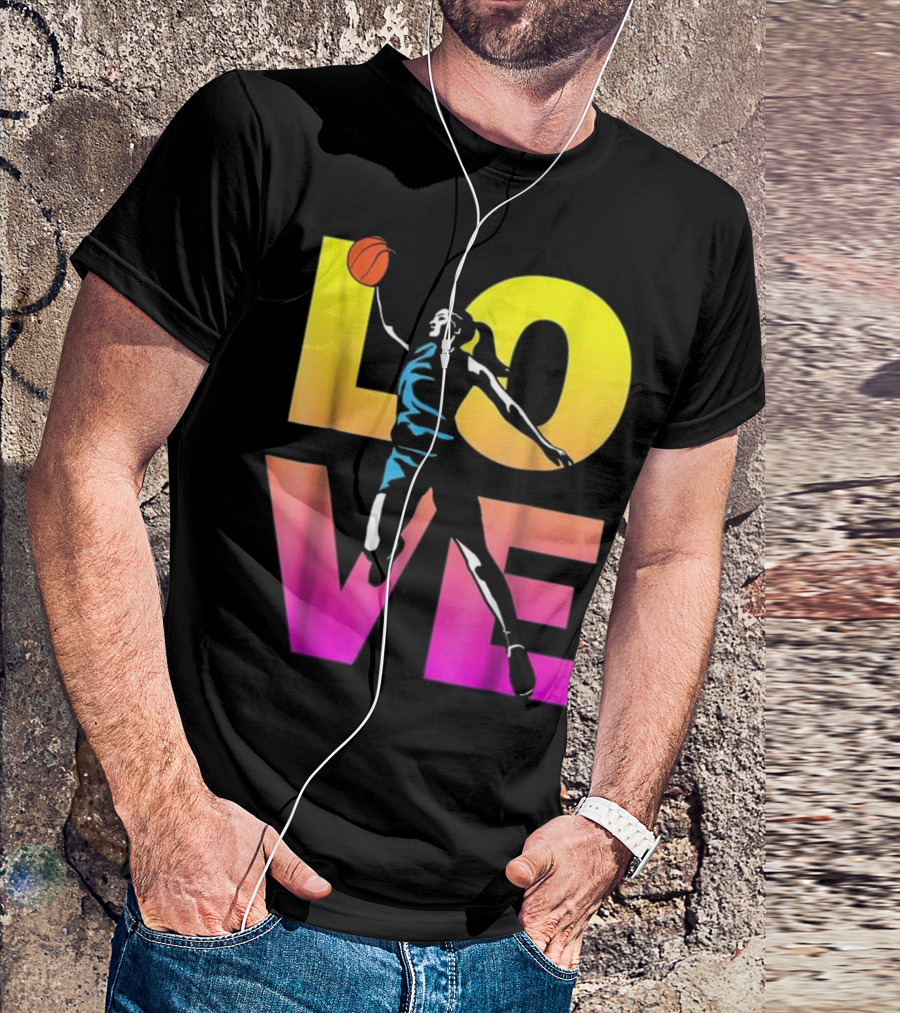 Basketball LOVE Teen Girls Player Dunking T-Shirt