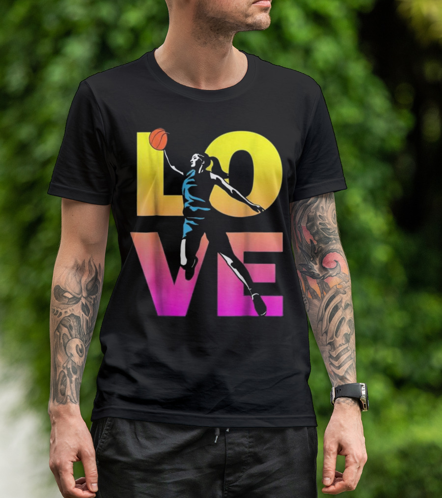Basketball LOVE Teen Girls Player Dunking T-Shirt