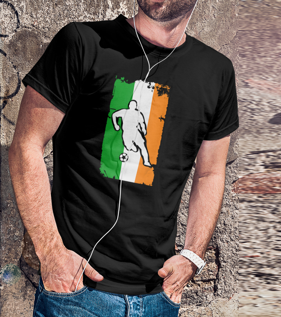 Ireland Football Soccer Jersey With Irish Flag And Player T-Shirt